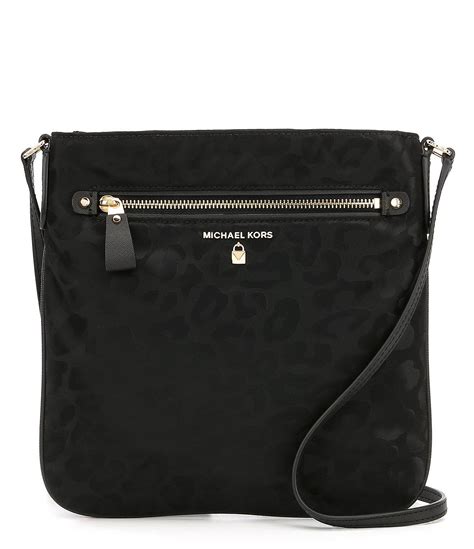 michael kors kelsey crossbody leopard|Michael Kors Kelsey Black Nylon Leopard Print Cross.